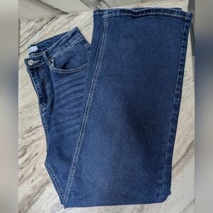 HDLTE High Waist Dark Blue Denim Jeans